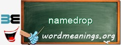 WordMeaning blackboard for namedrop